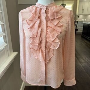 H&M Light Pink Ruffled Blouse
